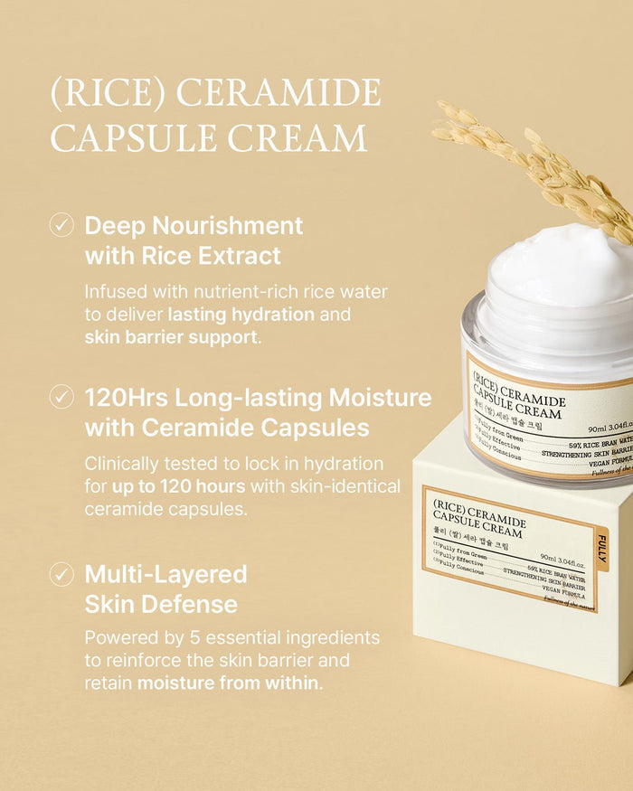 FULLY Rice Ceramide Capsule Cream 90ml كريم كبسولة سيراميد الأرز بالكامل - Princess Cosmetics Qatar