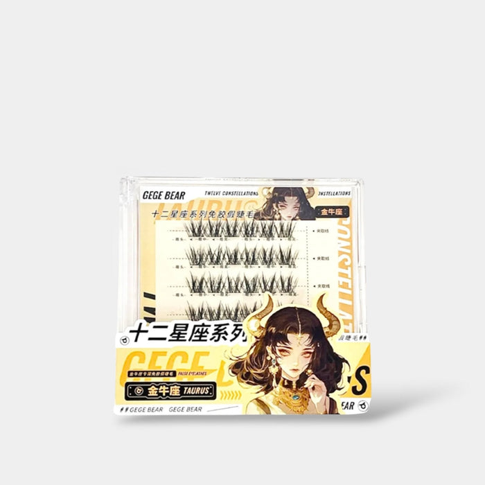 Gege Bear Twelve Constellations Glue Free False Eyelashes - Taurus رموش صناعية بدون غراء من مجموعة "جيجي بير" للأبراج الاثني عشر - برج الثور - Princess Cosmetics Qatar