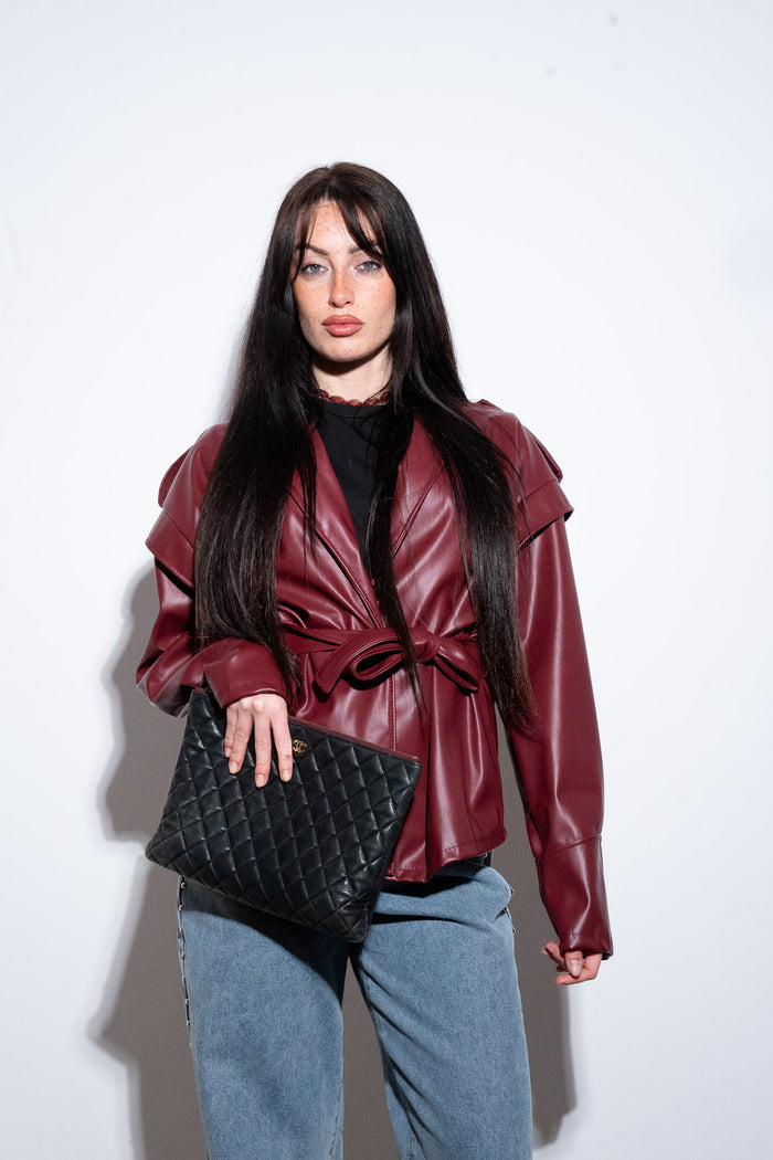Giacca Eco Leather Wine