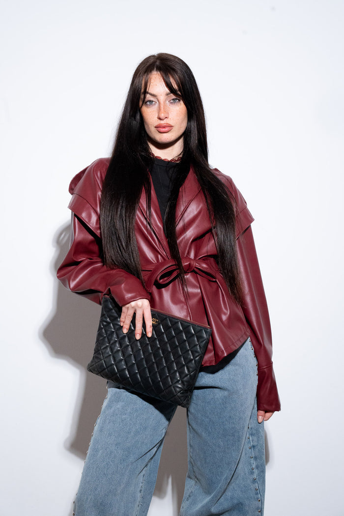 Giacca Eco Leather Wine