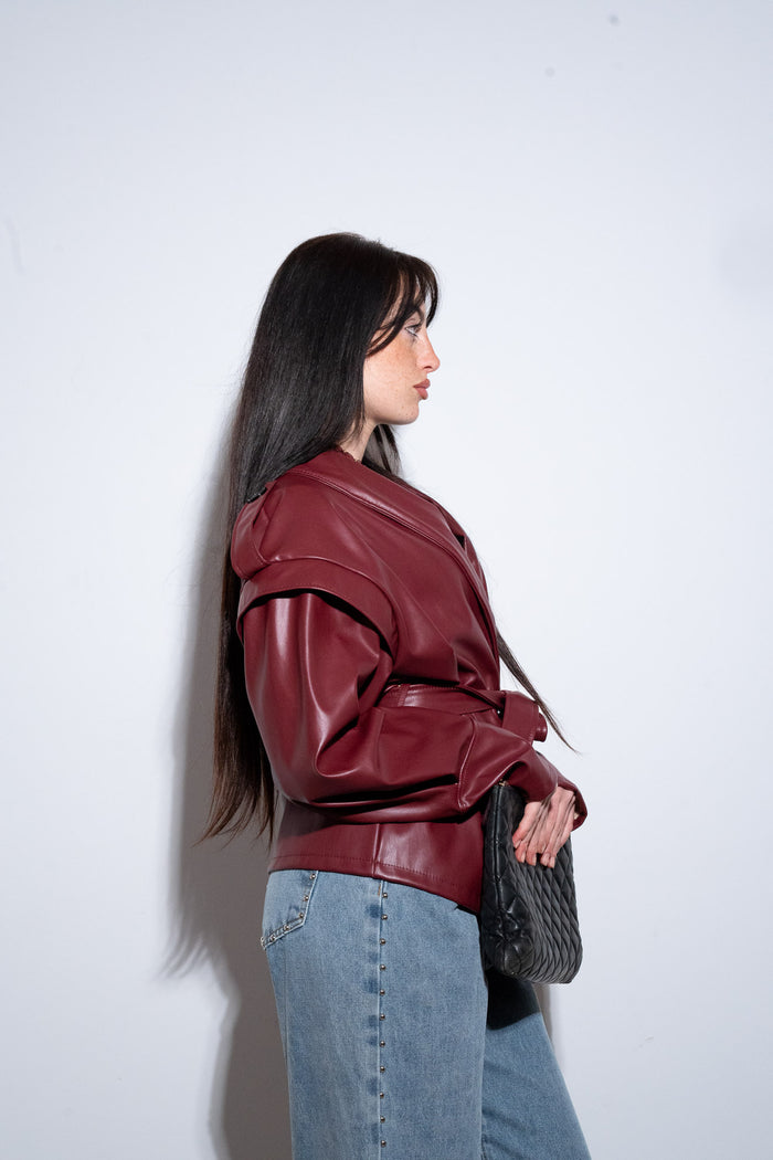 Giacca Eco Leather Wine