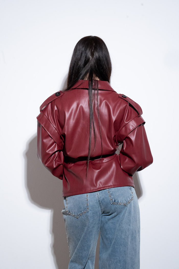 Giacca Eco Leather Wine