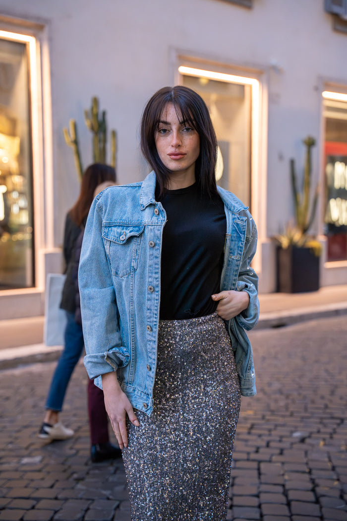 Giacca in Jeans con Strass