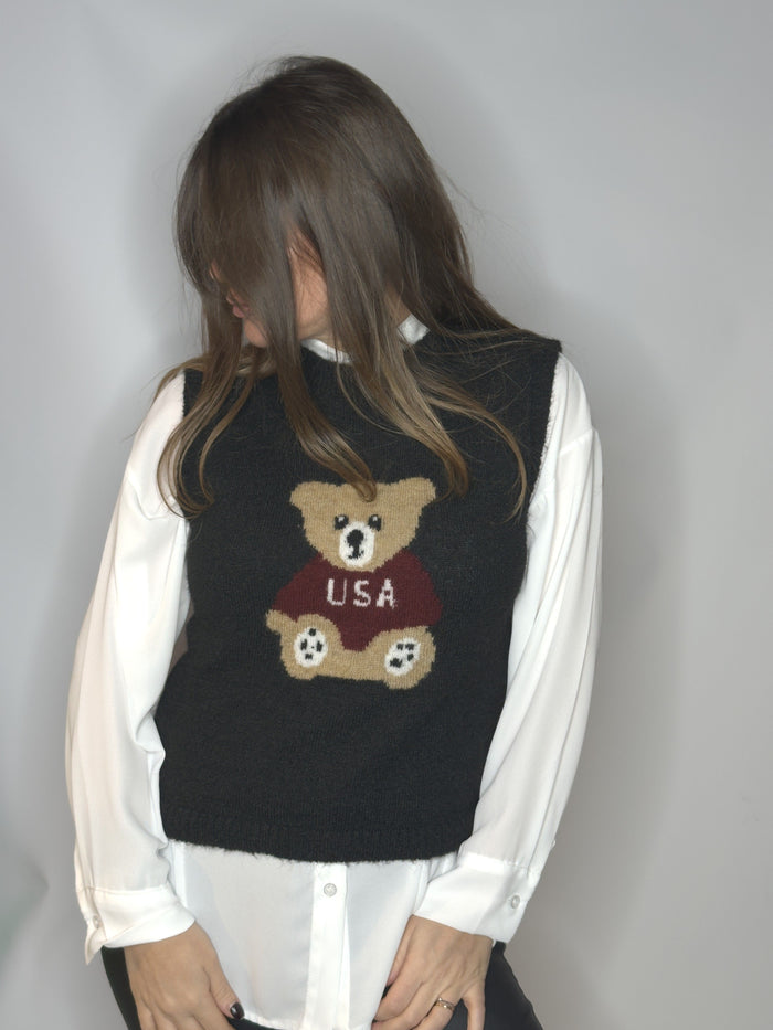 Gilet maglione Nero Teddy