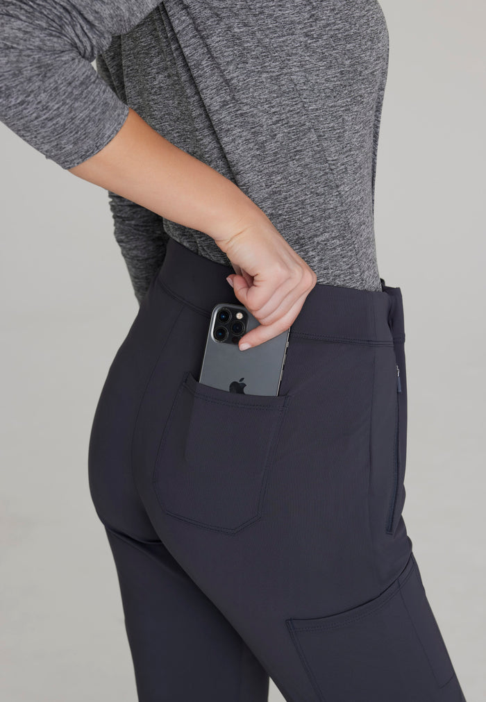 Glide Knit Flare Pant - Pewter - Grey's Anatomy Scrubs