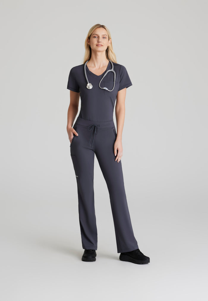 Glide Knit Flare Pant - Pewter - Grey's Anatomy Scrubs