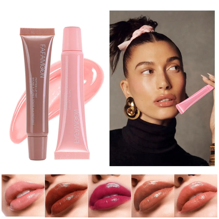 Glossy Lip Glaze Waterproof Long Lasting Lip Gloss Glossy Mirror Tea Red Liquid Lipstick Doodle Lip Korean Makeup Liana Skincare