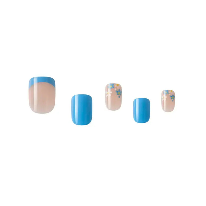 GOLD FINGER Little Diva Stick On Nails [Blue Daisy] #BLL11