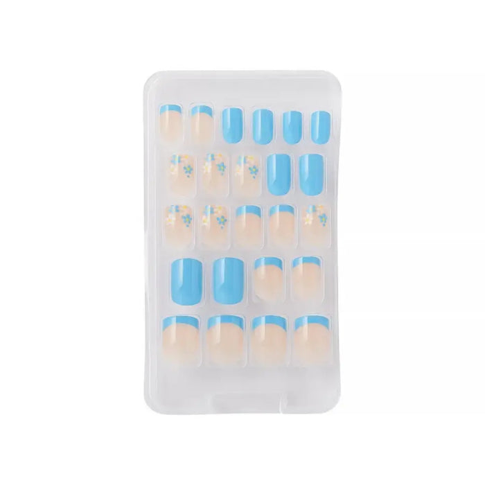 GOLD FINGER Little Diva Stick On Nails [Blue Daisy] #BLL11
