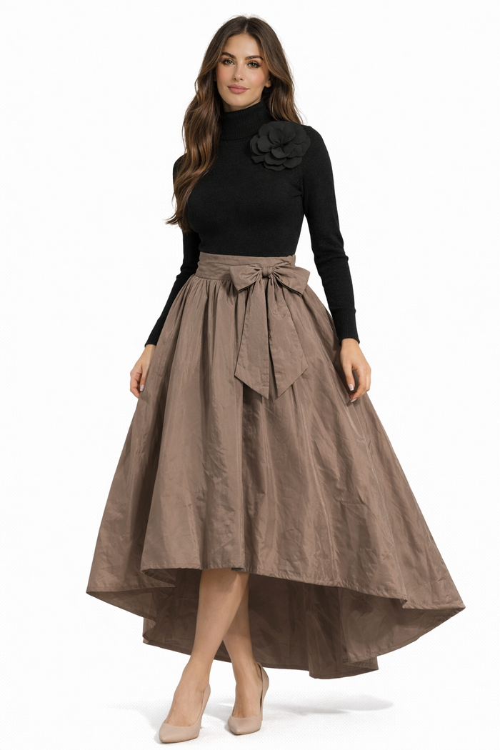 Gonna Taffeta’ Bow Nocciola GLM Couture