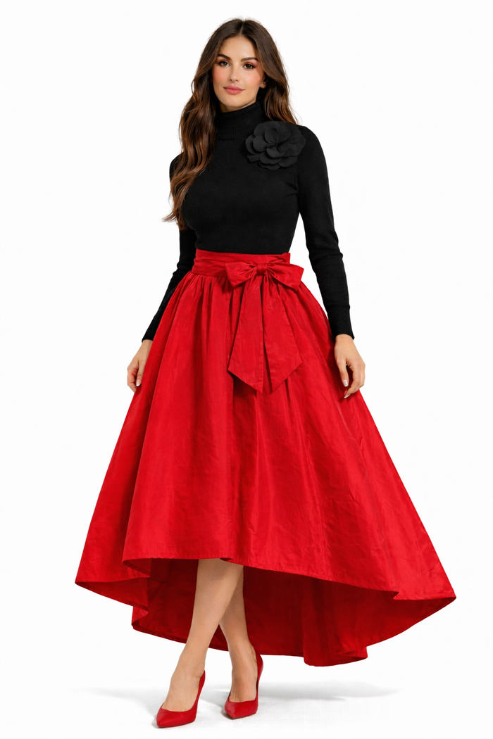 Gonna Taffeta’ Bow Rossa GLM Couture