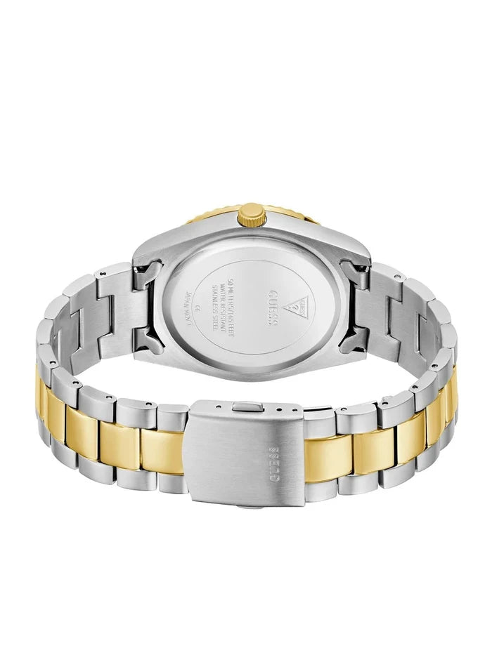 Guess Round 42mm Champagne Dial Analog Watch - GW0265G14