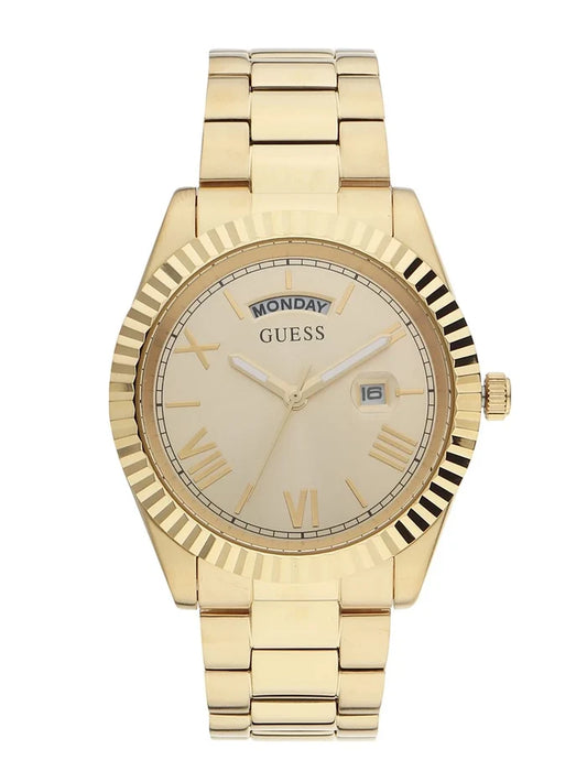 Guess Round 42mm Champagne Dial Analog Watch - GW0265G2