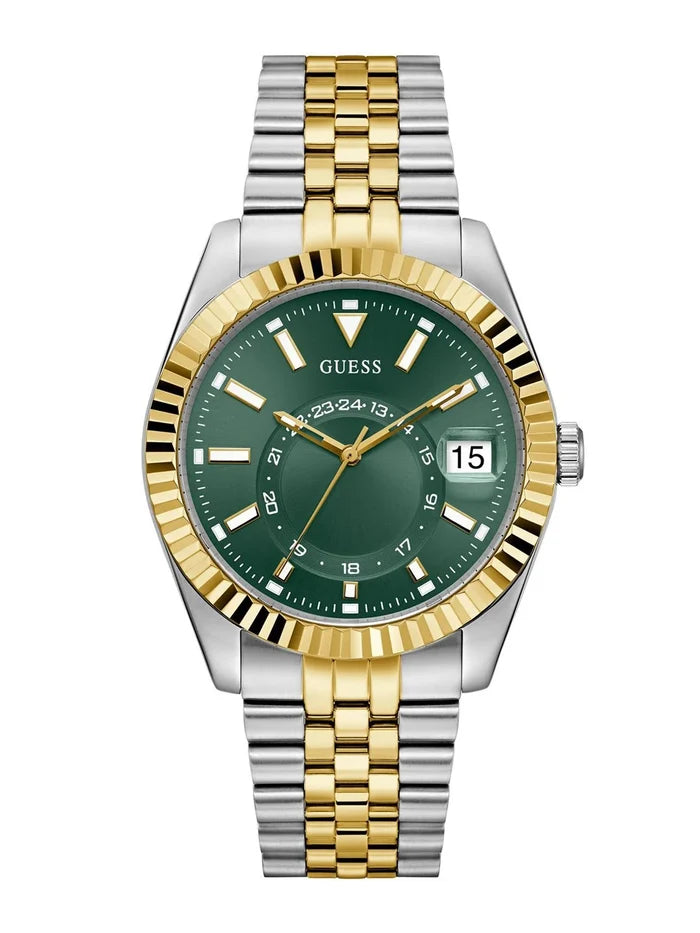 Guess Round 42mm Green Dial Analog Watch - GW0977G4