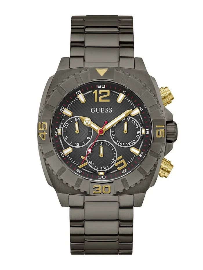 Guess Round 44mm Black Dial Analog Watch - GW0800G2