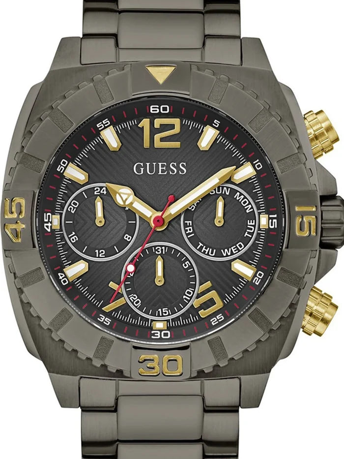 Guess Round 44mm Black Dial Analog Watch - GW0800G2
