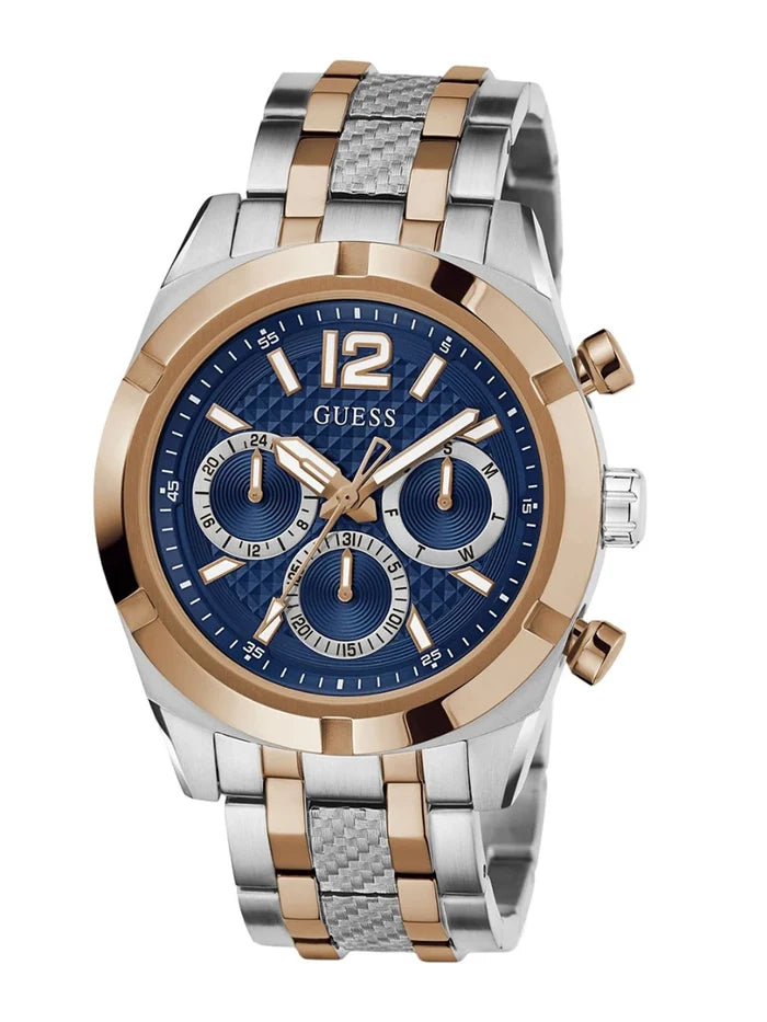 Guess Round 44mm Blue Dial Analog Watch - GW0714G3