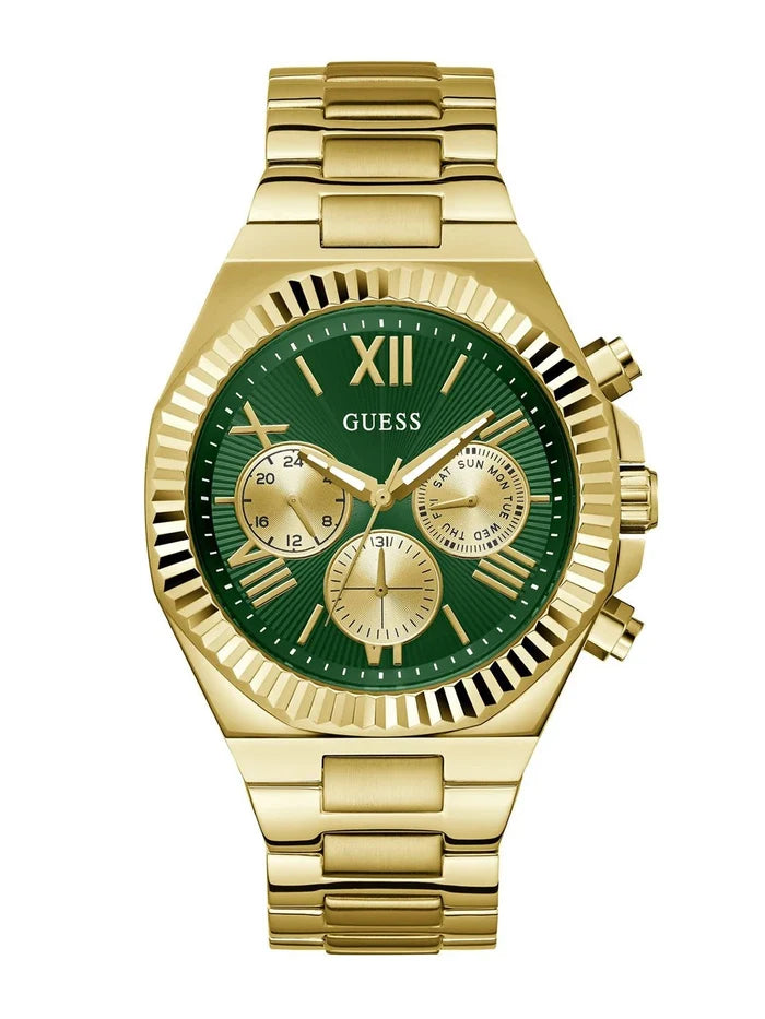 Guess Round 44mm Green Dial Analog Watch - GW0703G2