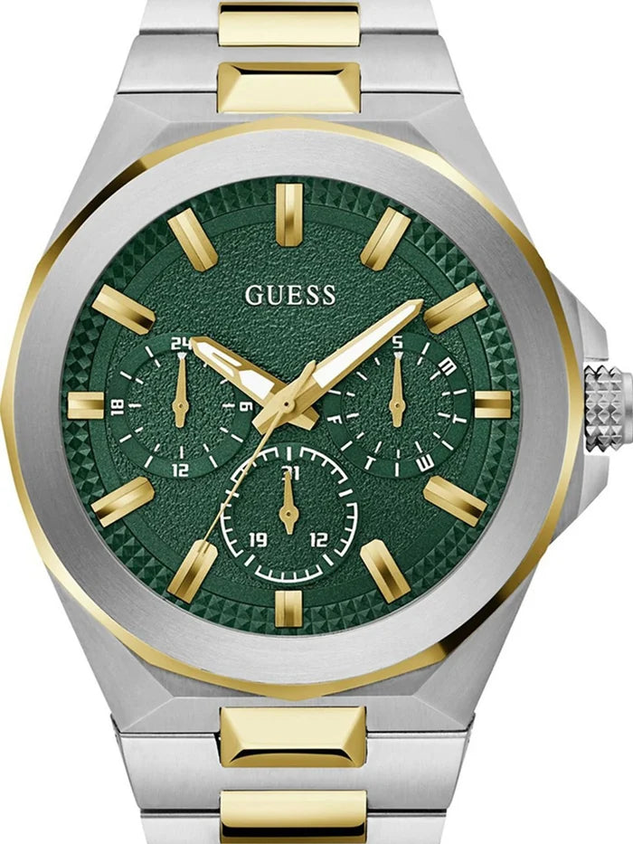 Guess Round 46mm Green Dial Analog Watch - GW0798G3