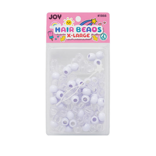 Hair Beads X-Large [White & Clear] #01866