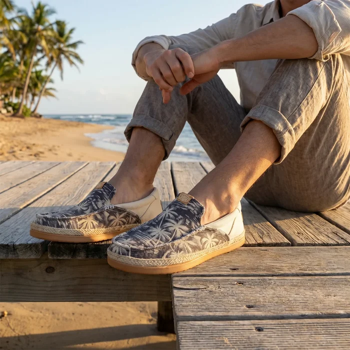 Harbor Lo Heren Espadrille Loafer Bone White/Multi