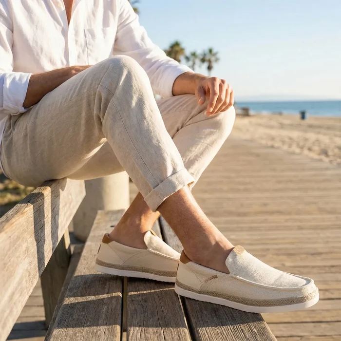 Harbor Lo Heren Espadrille Loafer Egret/Multi