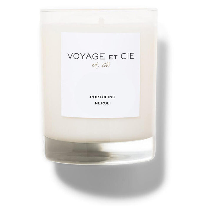 Highball 14oz candle in clear glass labeled Portofino Neroli