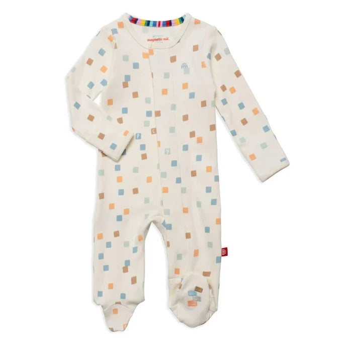 HIP TO BE SQUARE ORGANIC COTTON MAGNETIC FOOTIE
