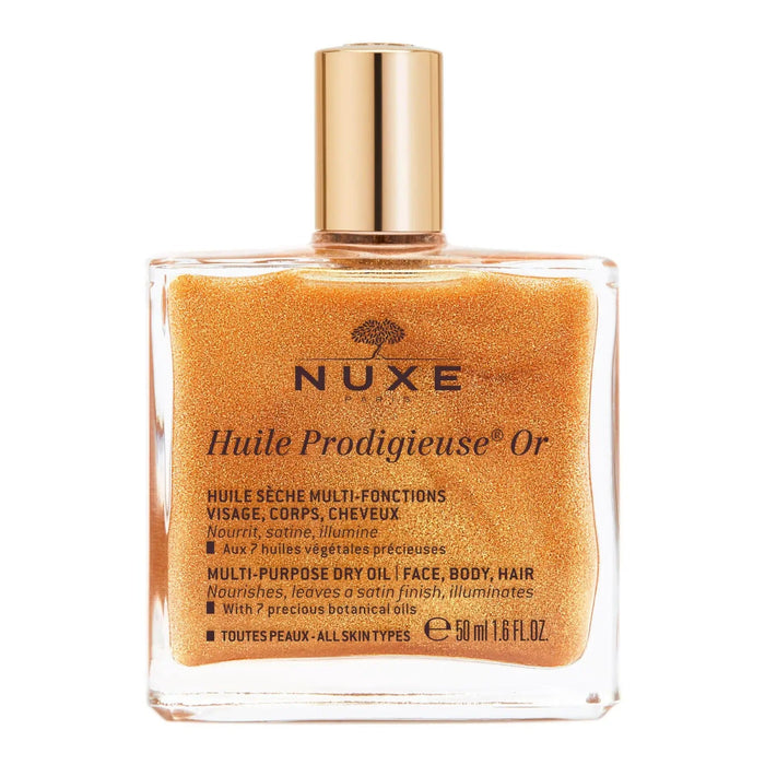 HUILE PRODIGIEUSE® OR 50ml - Ulei Uscat Multifunctional Cu Particule Stralucitoare Pentru Fata, Corp Si Par - skinseen.ro