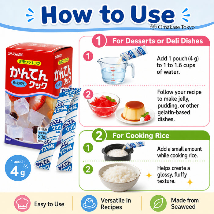 Ina Foods Industry Kanten Papa Agar Cook Granules 20 Sticks