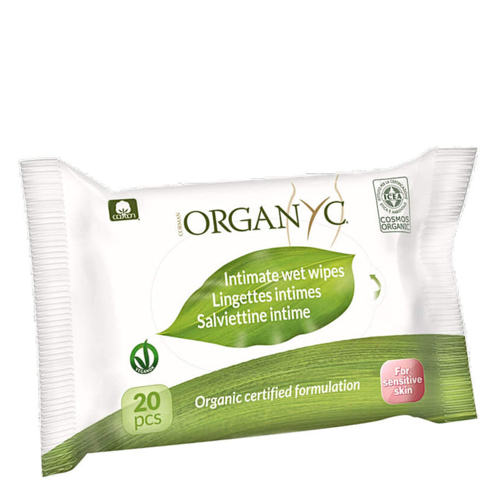 Package of Organyc Beauty Intimate Wet Wipes 20pcs