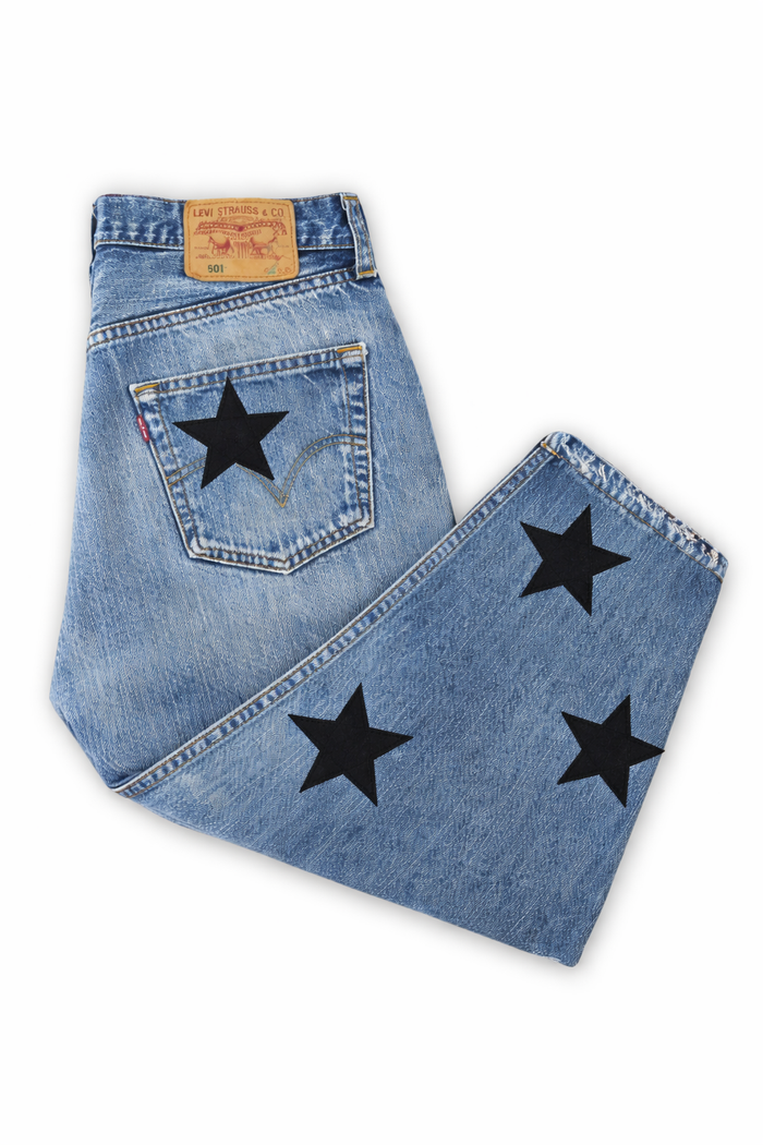 Jeans Levi’s Denim Black Stars GLM COUTURE💗