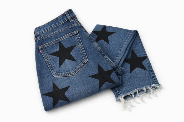 Jeans Levi’s Denim Black Stars GLM COUTURE💗