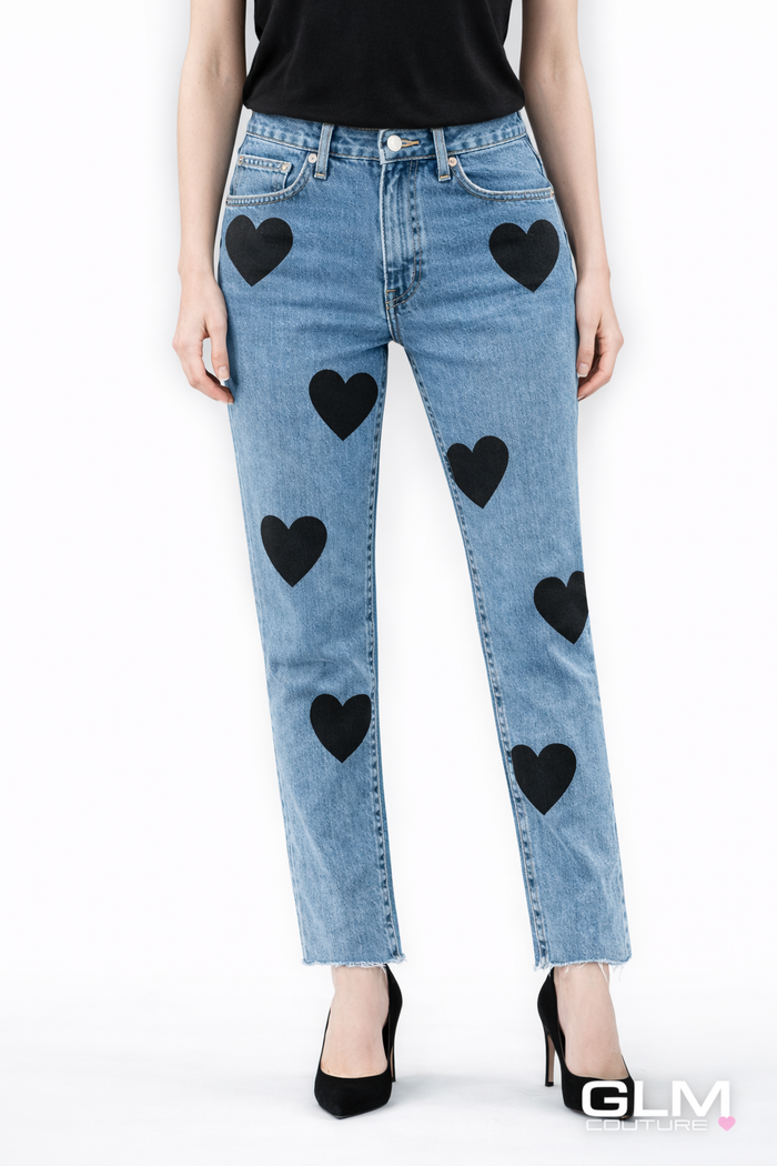 Jeans Levi’s Denim Cuori Neri GLM COUTURE💗