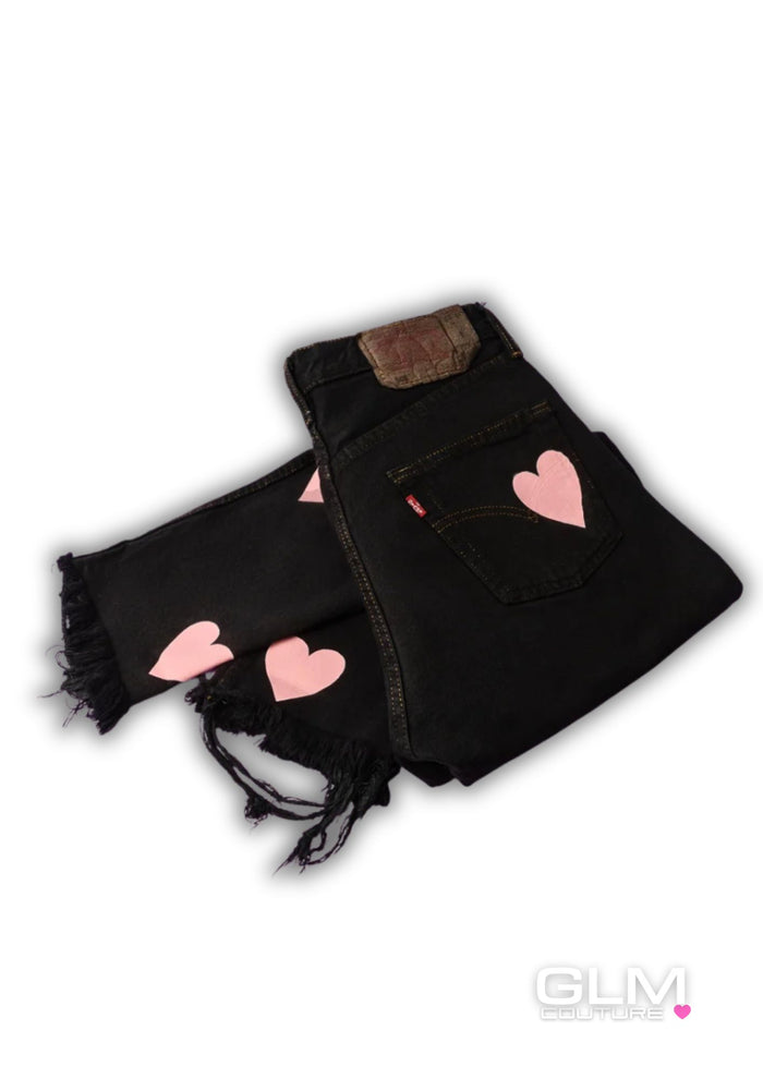 Jeans Levi’s Denim Cuori Rosa GLM COUTURE💗