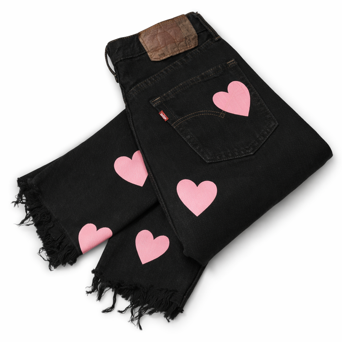 Jeans Levi’s Denim Cuori Rosa GLM COUTURE💗
