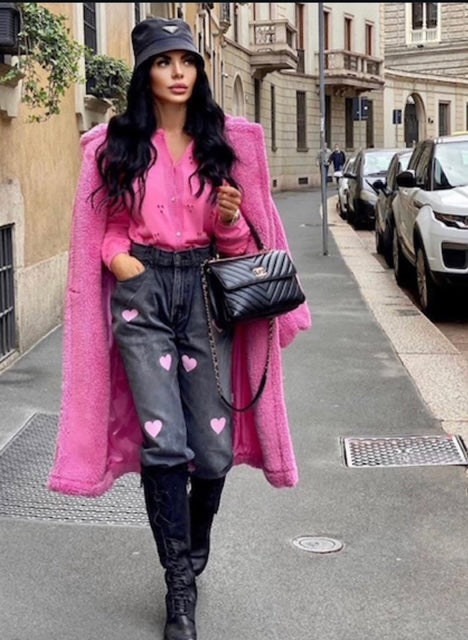Jeans Levi’s Denim Cuori Rosa GLM COUTURE💗