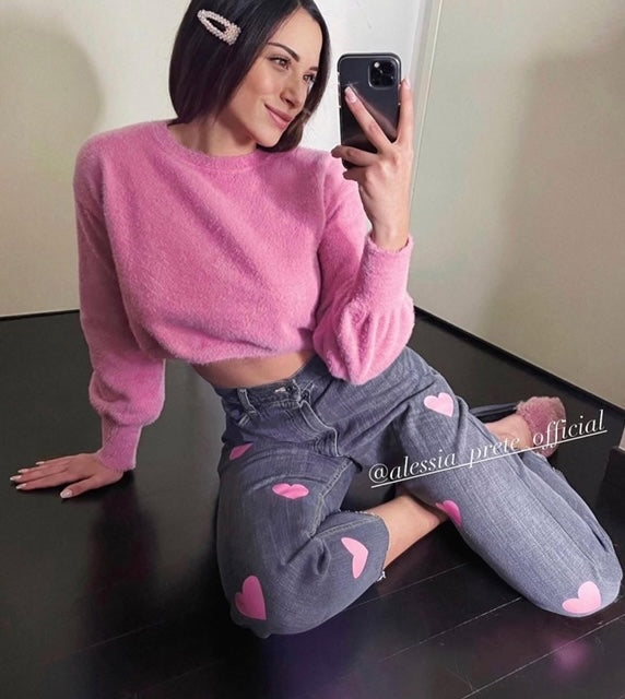 Jeans Levi’s Denim Cuori Rosa GLM COUTURE💗