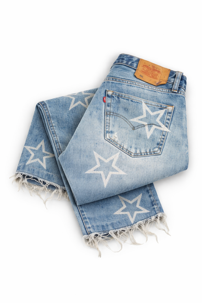 Jeans Levi’s Denim Maxy Silver Stars GLM COUTURE💗