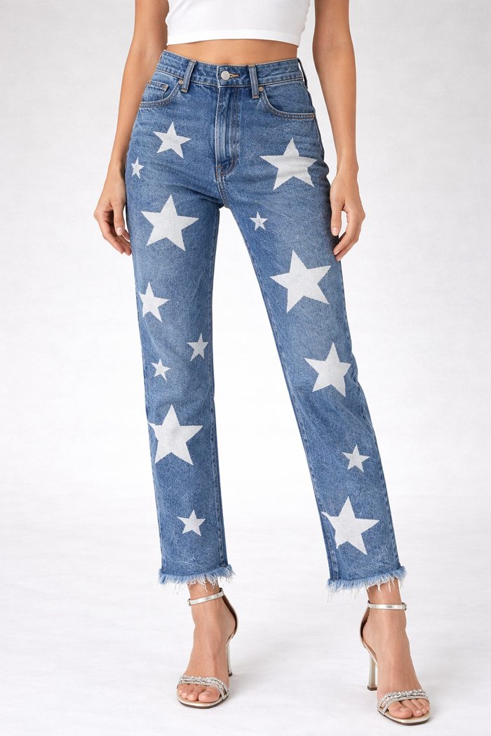 Jeans Levi’s Denim White Stars GLM COUTURE💗