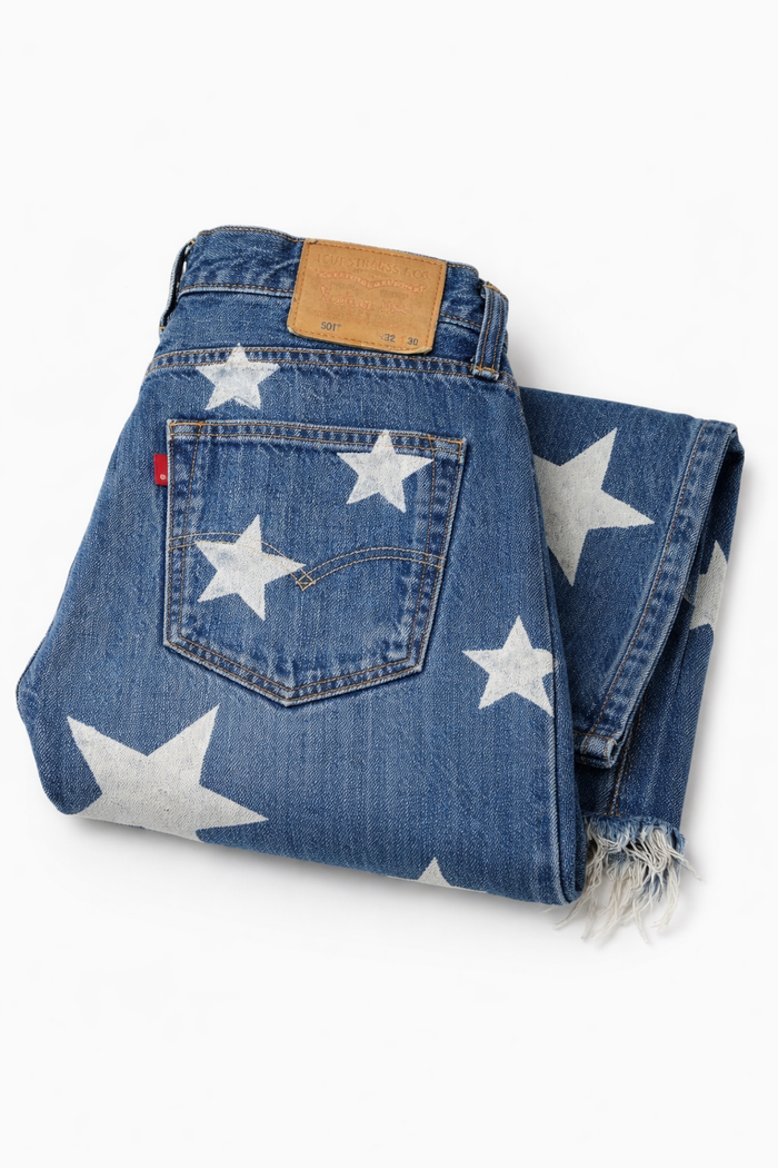 Jeans Levi’s Denim White Stars GLM COUTURE💗