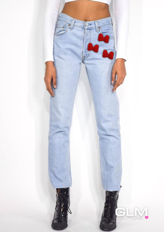 Jeans Levi’s Fiocchi Rossi Peluche GLM COUTURE💗