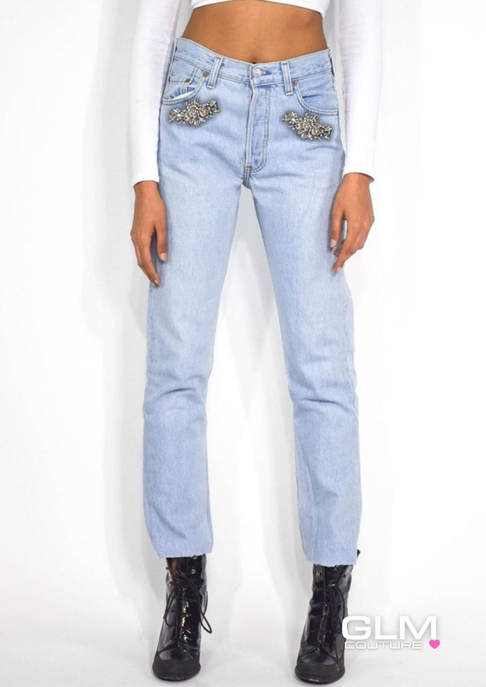 Jeans Levi’s Luxury Big Strass GLM COUTURE💗