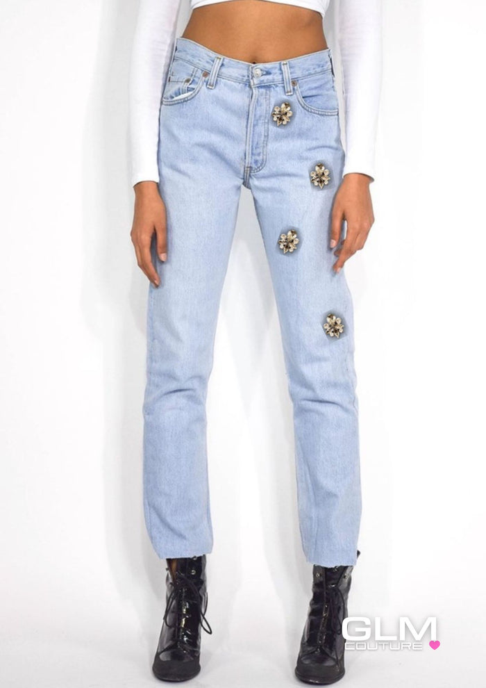 Jeans Levi’s Luxury Multi Strass GLM COUTURE💗