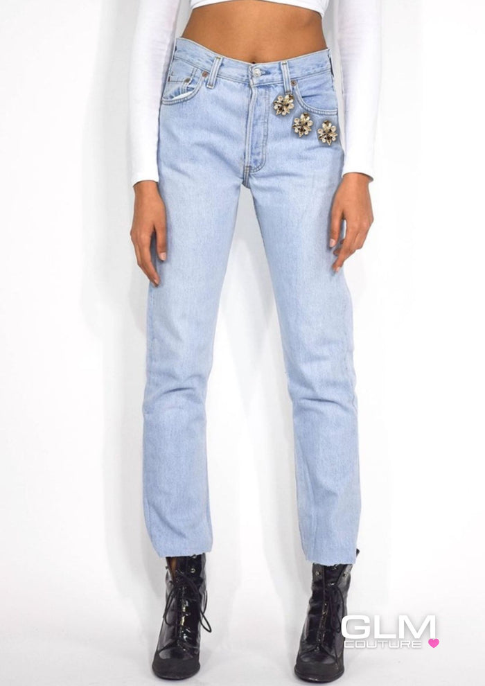 Jeans Levi’s Luxury Multi Strass Tasca GLM COUTURE💗