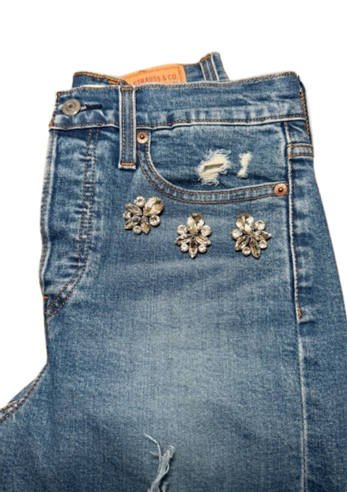 Jeans Levi’s Luxury Multi Strass Tasca GLM COUTURE💗