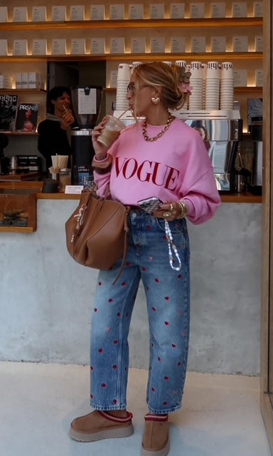 Jeans Levi’s Mini Cuori Rossi GLM COUTURE💗