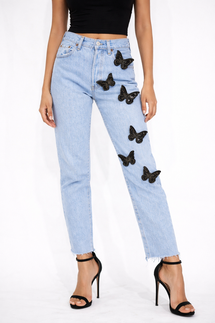 Jeans Levi’s Multi Farfalle 3D GLM COUTURE💗