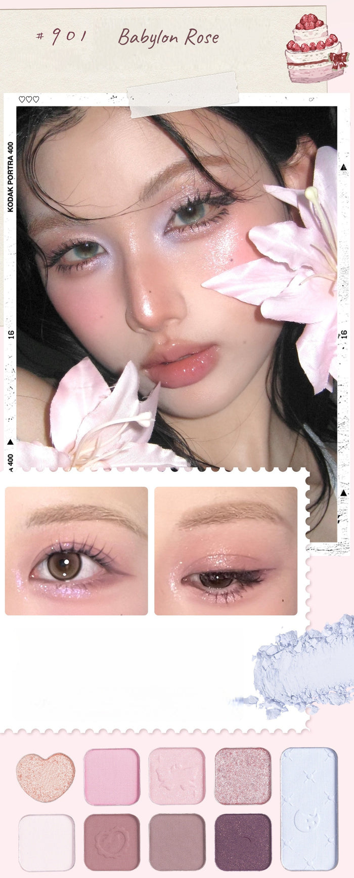 JILL LEEN Little Bear 9-color Eyeshadow Makeup Palette T5616