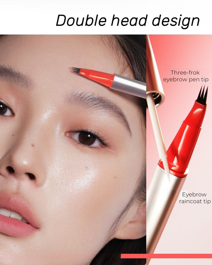 JUDYDOLL Long-wear Airy Double-head Three-fork Eyebrow Pen T4570